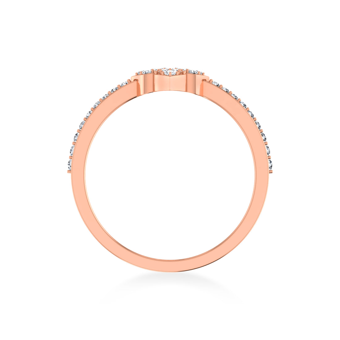 Dainty Clover Cluster Lab-Grown Diamond Ring6