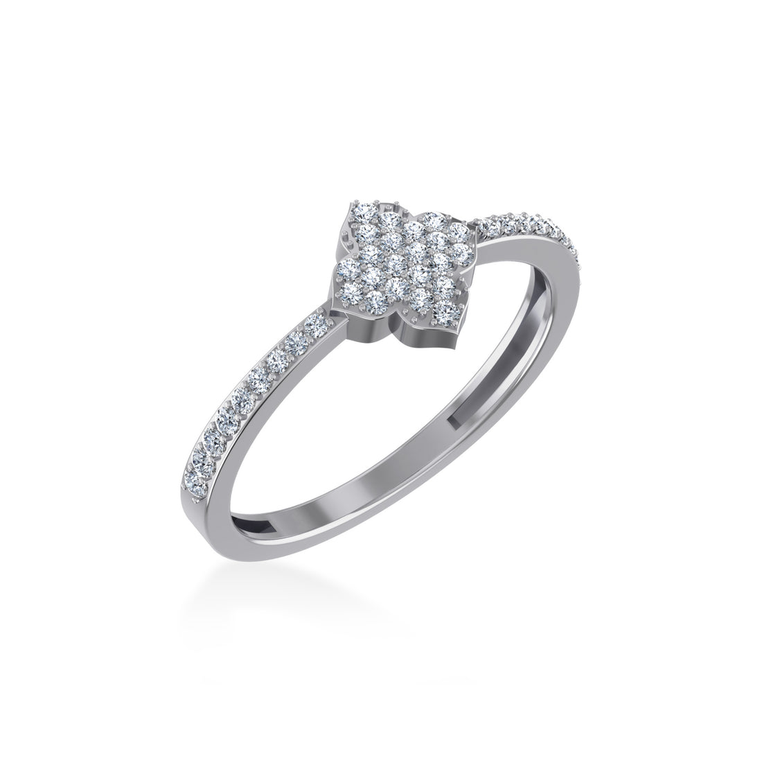 Dainty Clover Cluster Lab-Grown Diamond Ring8