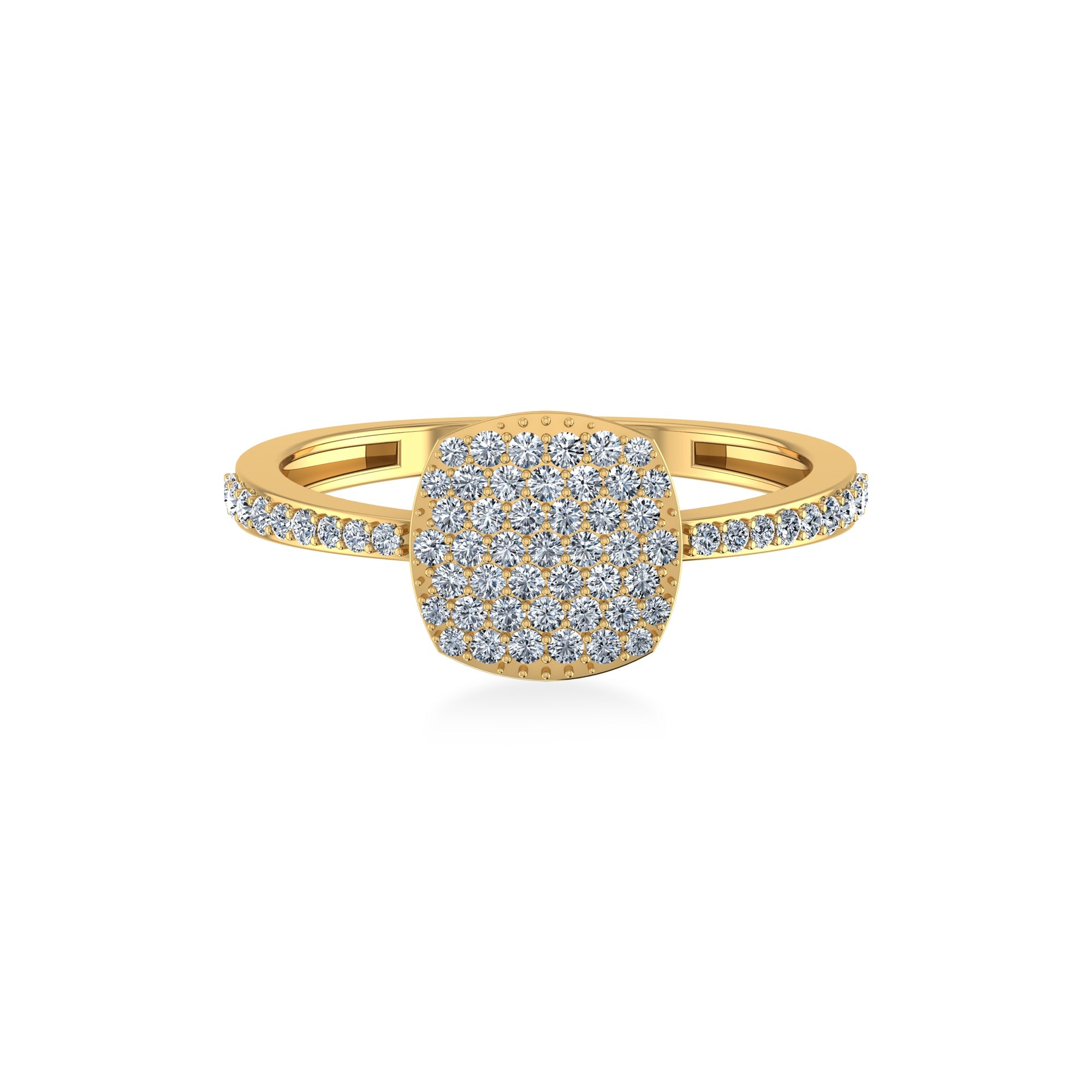 Dainty Cushion Cluster Lab Diamond Ring