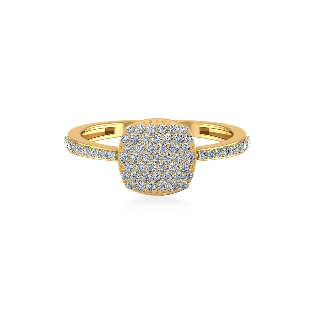 Dainty Cushion Cluster Lab Diamond Ring