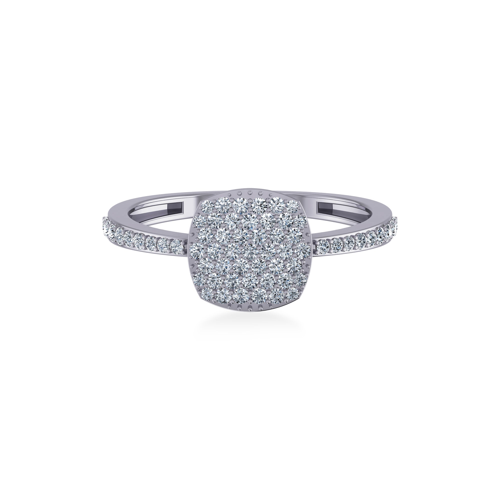 Dainty Cushion Cluster Lab Diamond Ring7