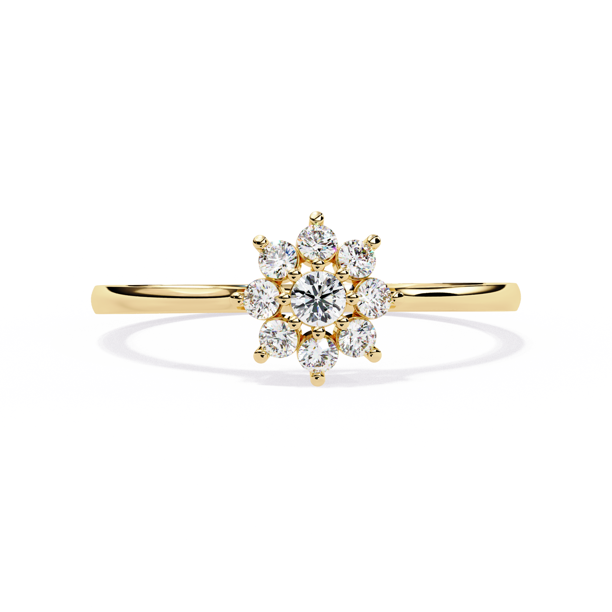Dainty Flower Diamond Ring