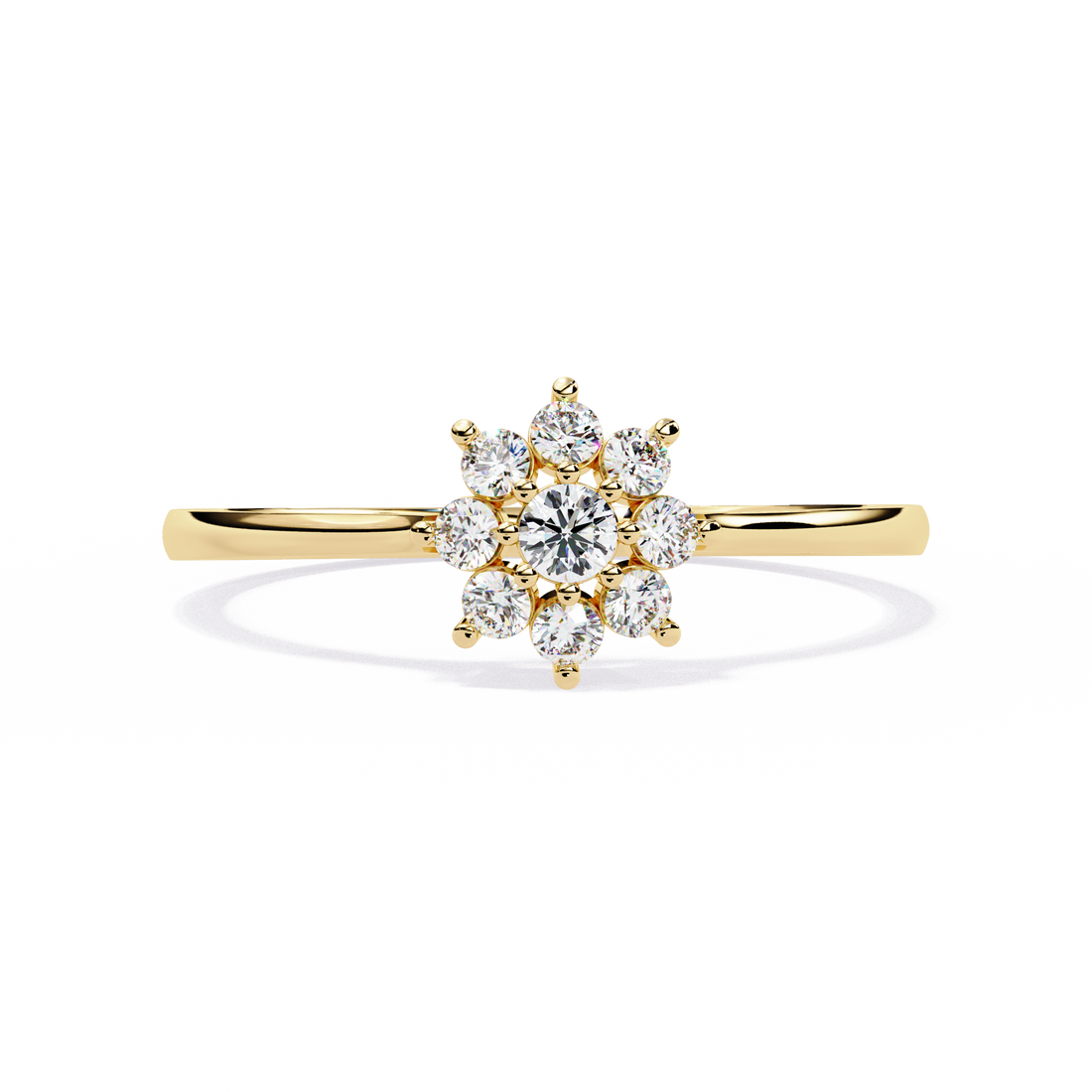 Dainty Flower Diamond Ring