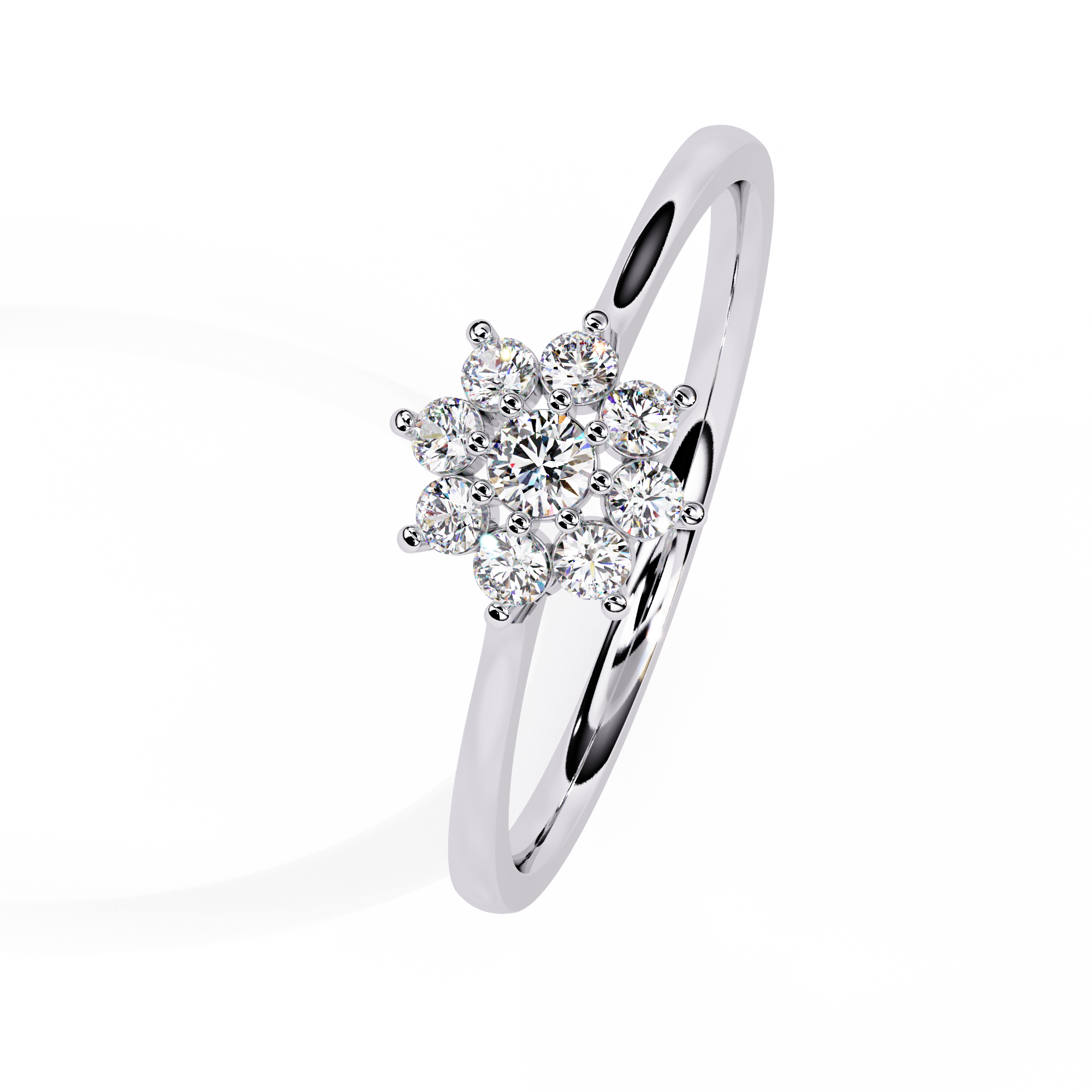 Dainty Flower Diamond Ring 10