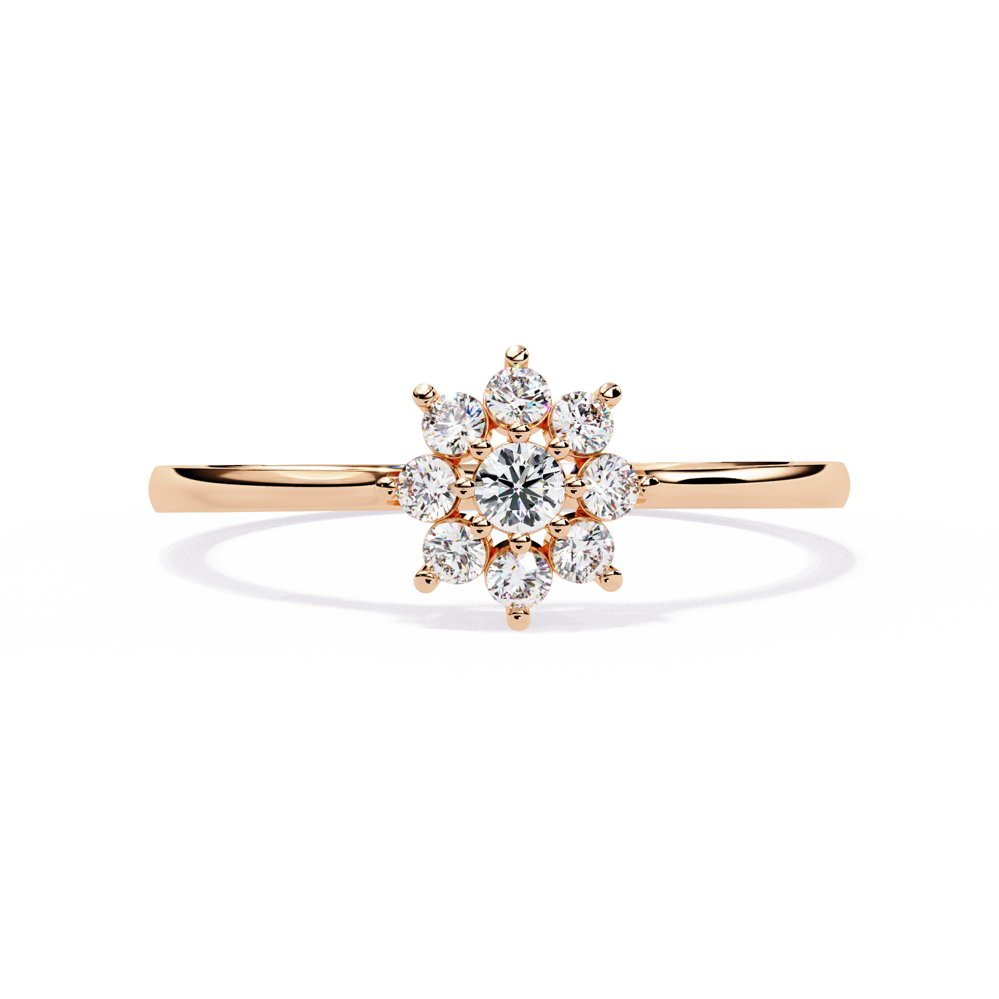 Dainty Flower Diamond Ring 5
