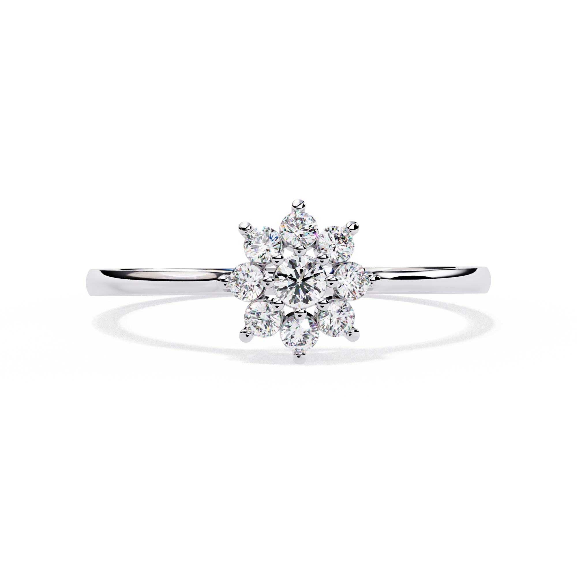Dainty Flower Diamond Ring 9