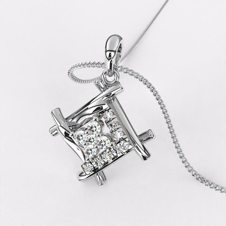 Daisy Diamond Pendant In 925 Silver