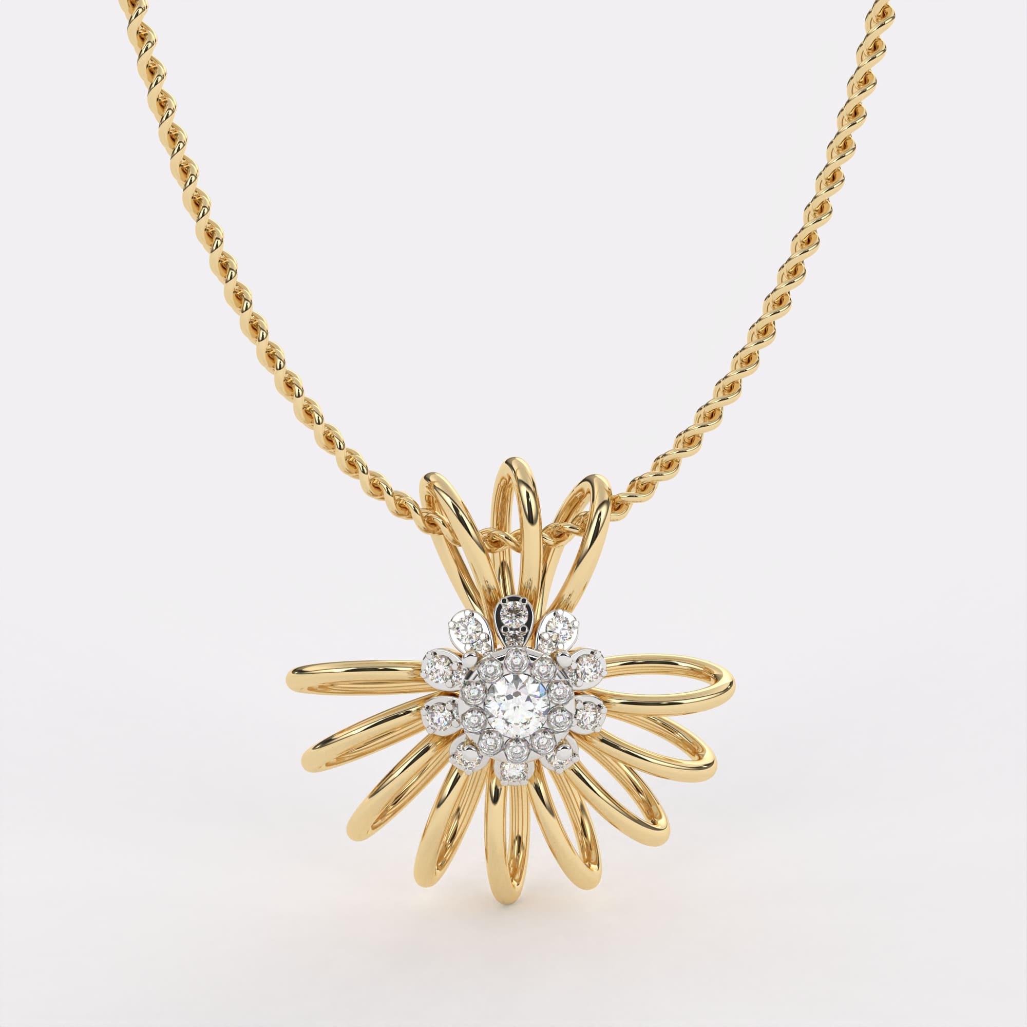 Daisy Gold Diamond Pendant