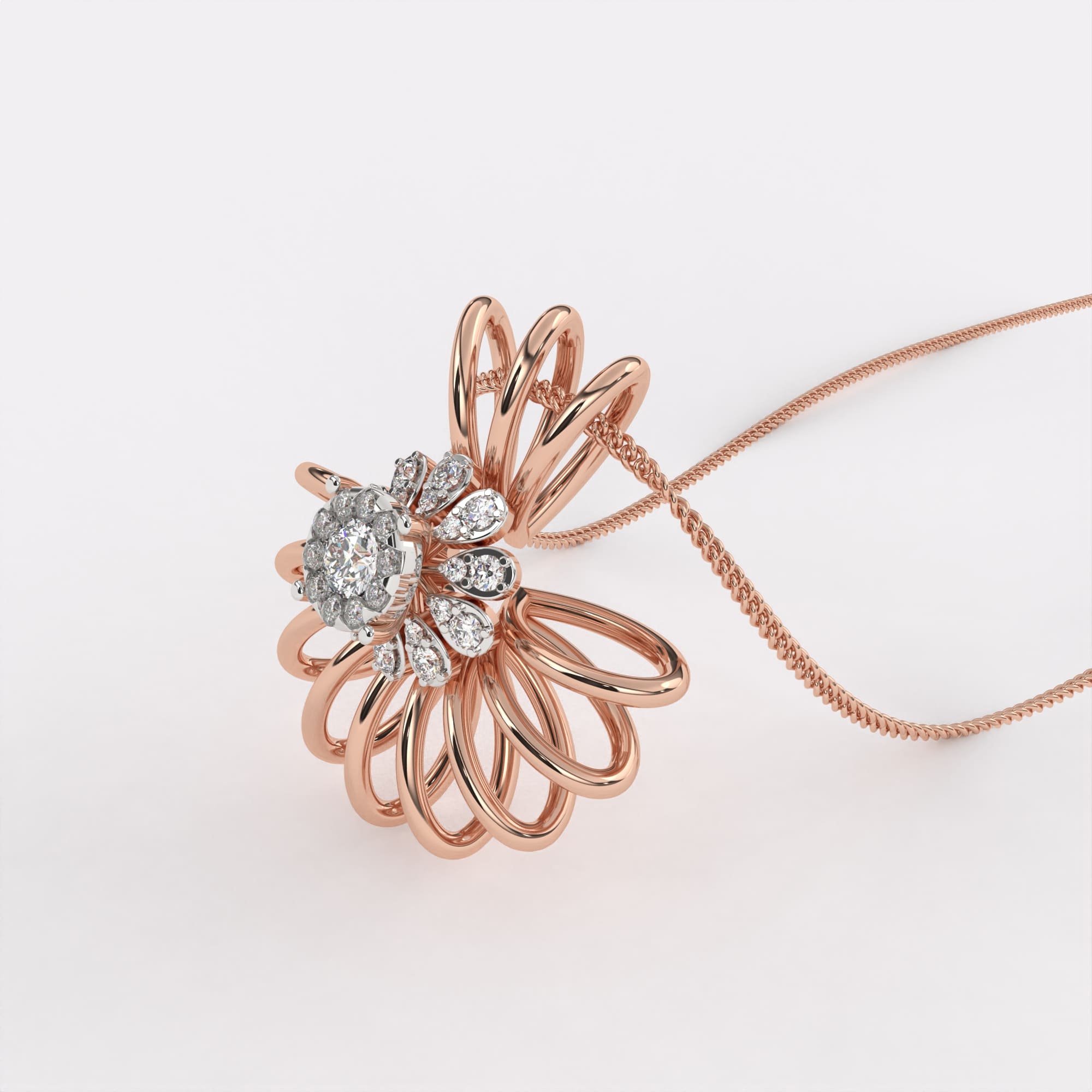 Daisy Gold Diamond Pendant