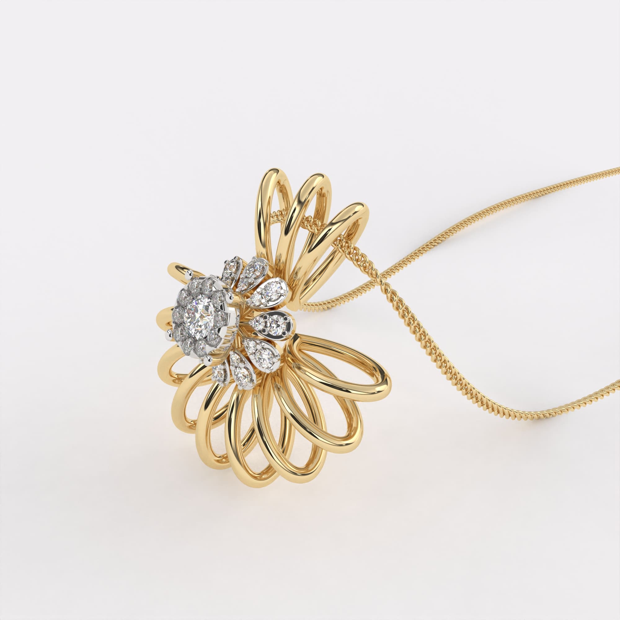 Daisy Gold Diamond Pendant