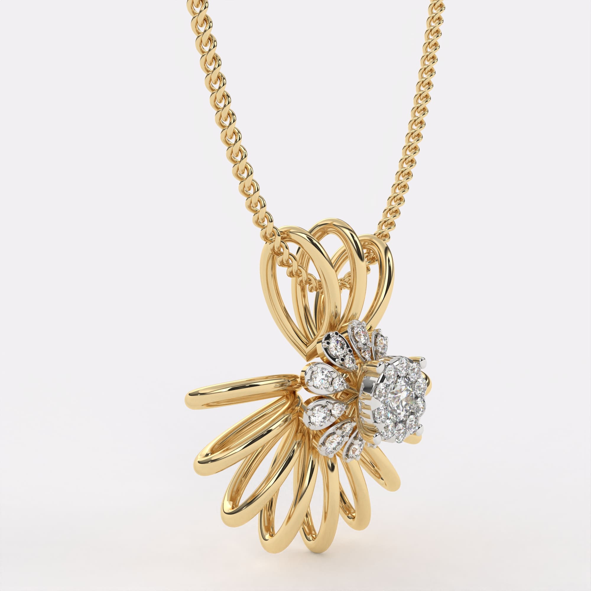 Daisy Gold Diamond Pendant