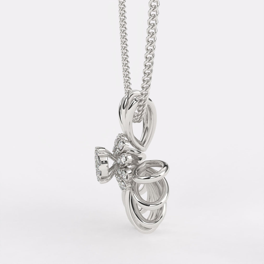 Daisy Gold Diamond Pendant In 925 Silver