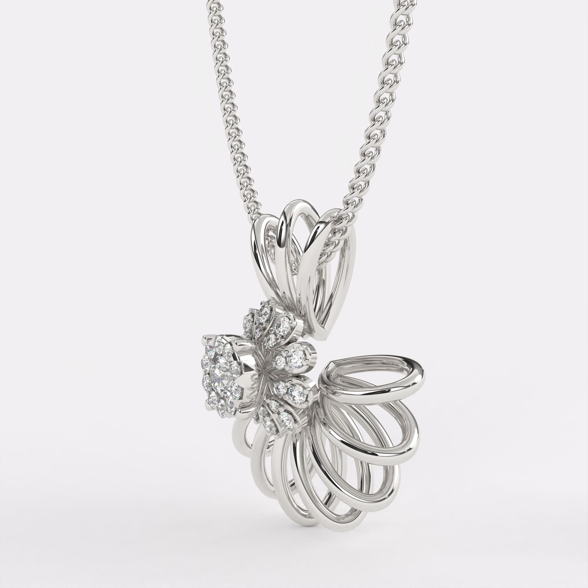 Daisy Gold Diamond Pendant In 925 Silver