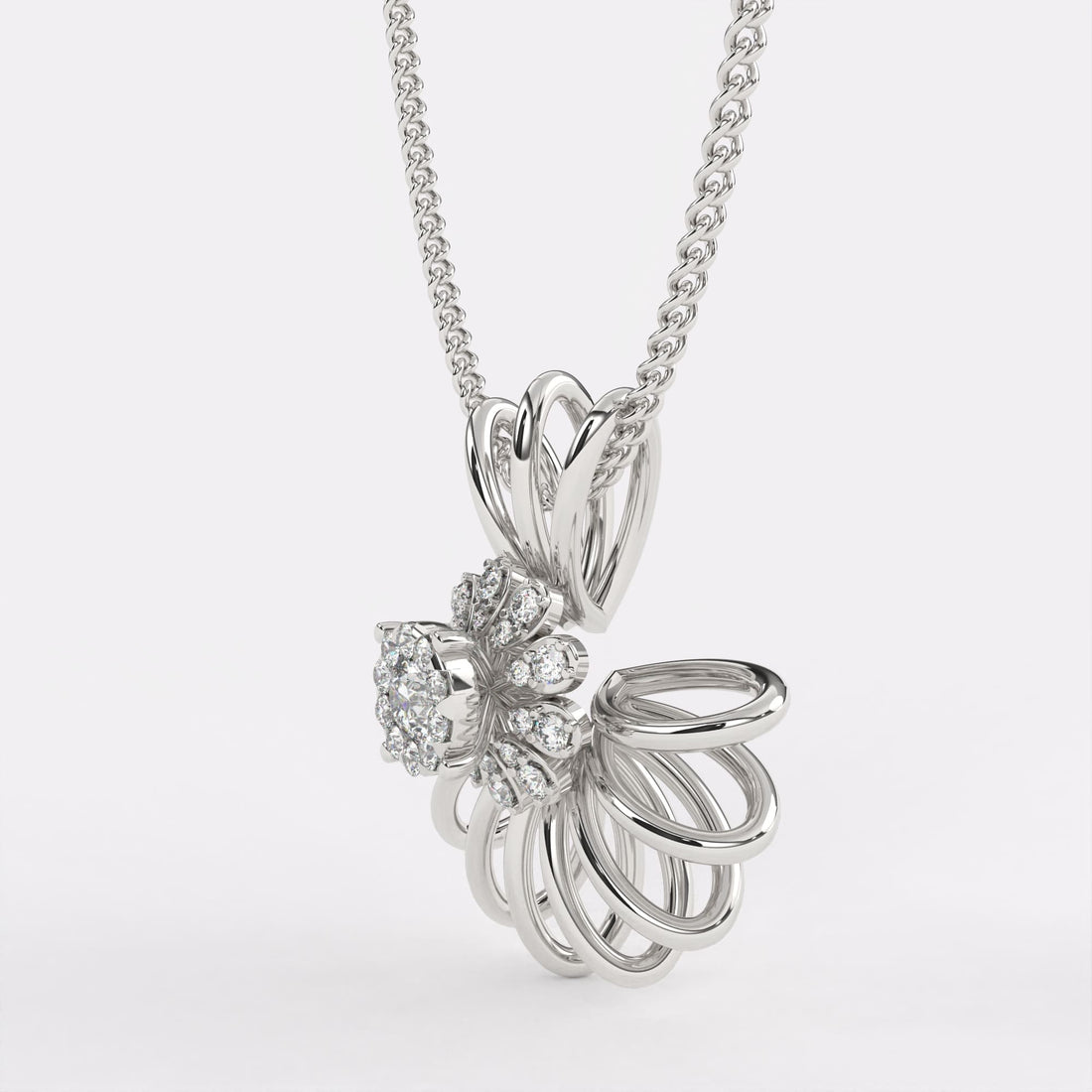 Daisy Gold Diamond Pendant In 925 Silver