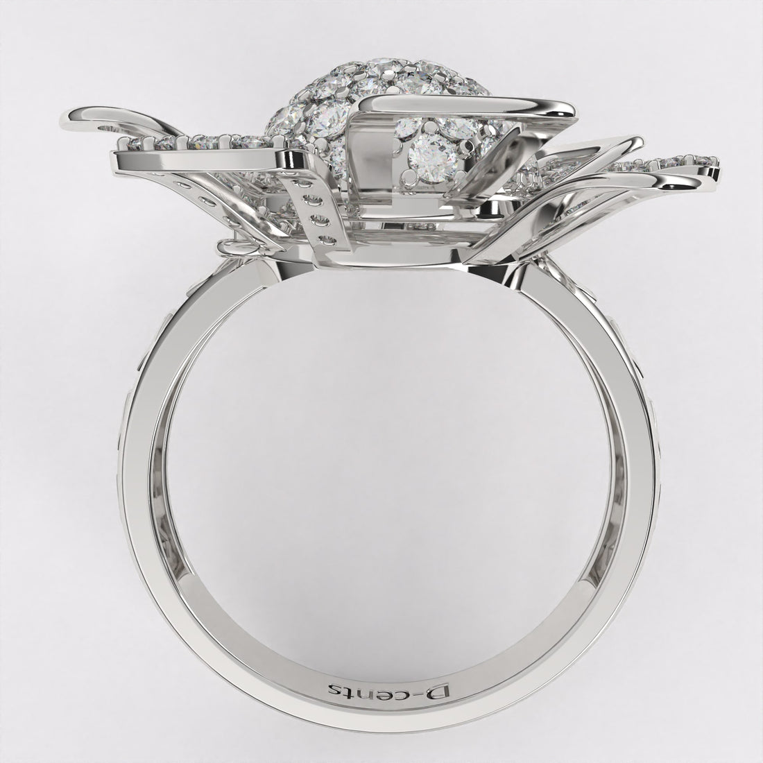 Daisy Reflection Diamond Ring in 925 Silver