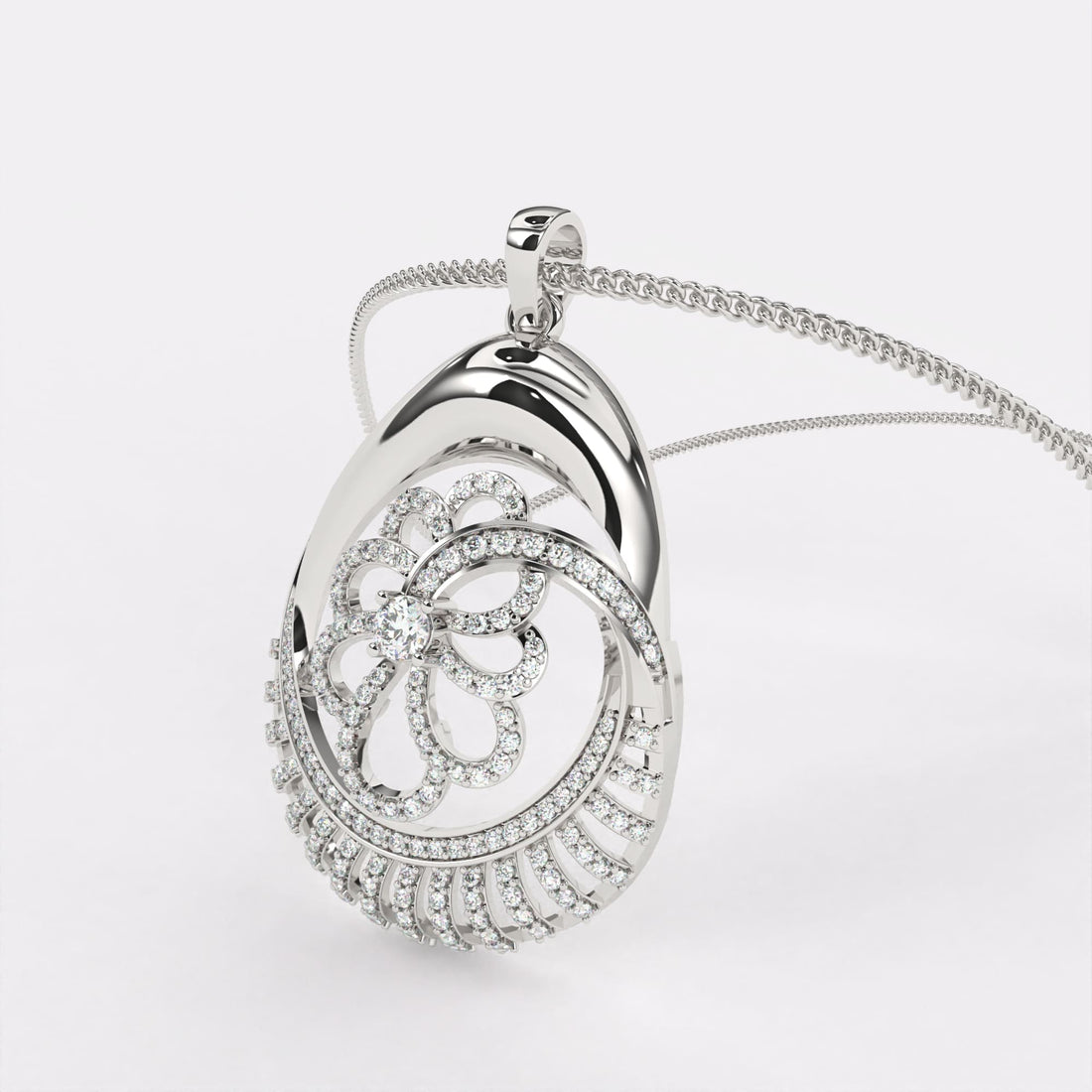 Dazzle Dewdrop Diamond Pendant In 925 Silver