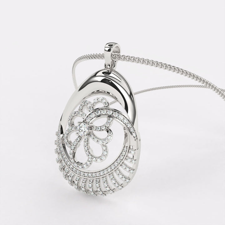 Dazzle Dewdrop Diamond Pendant In 925 Silver