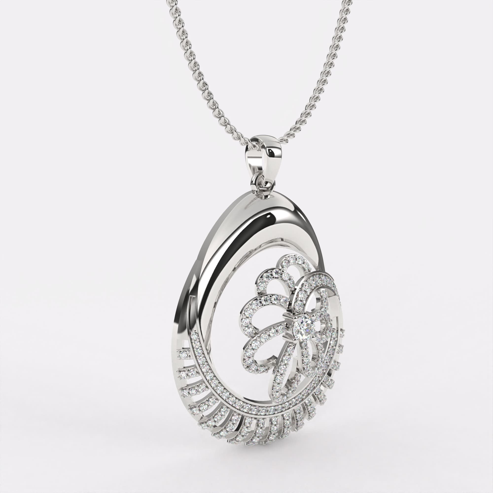 Dazzle Dewdrop Diamond Pendant In 925 Silver