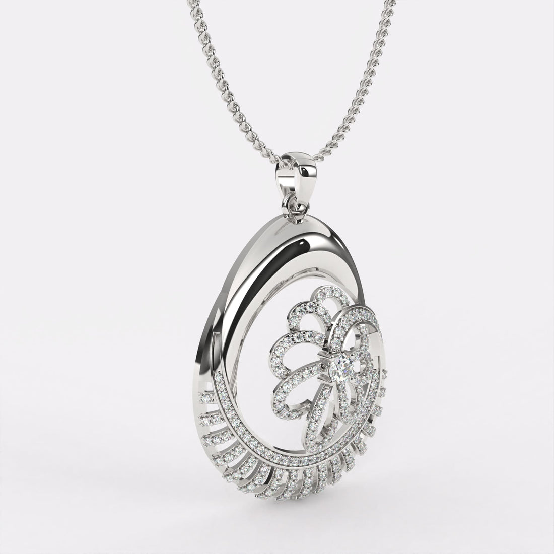 Dazzle Dewdrop Diamond Pendant In 925 Silver