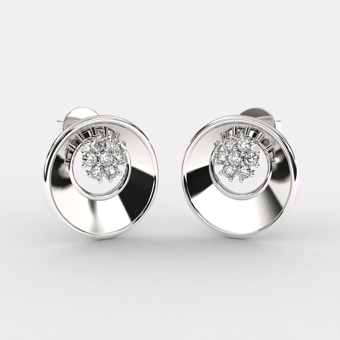 Dazzle Diamond Stud Earrings in 925 Silver