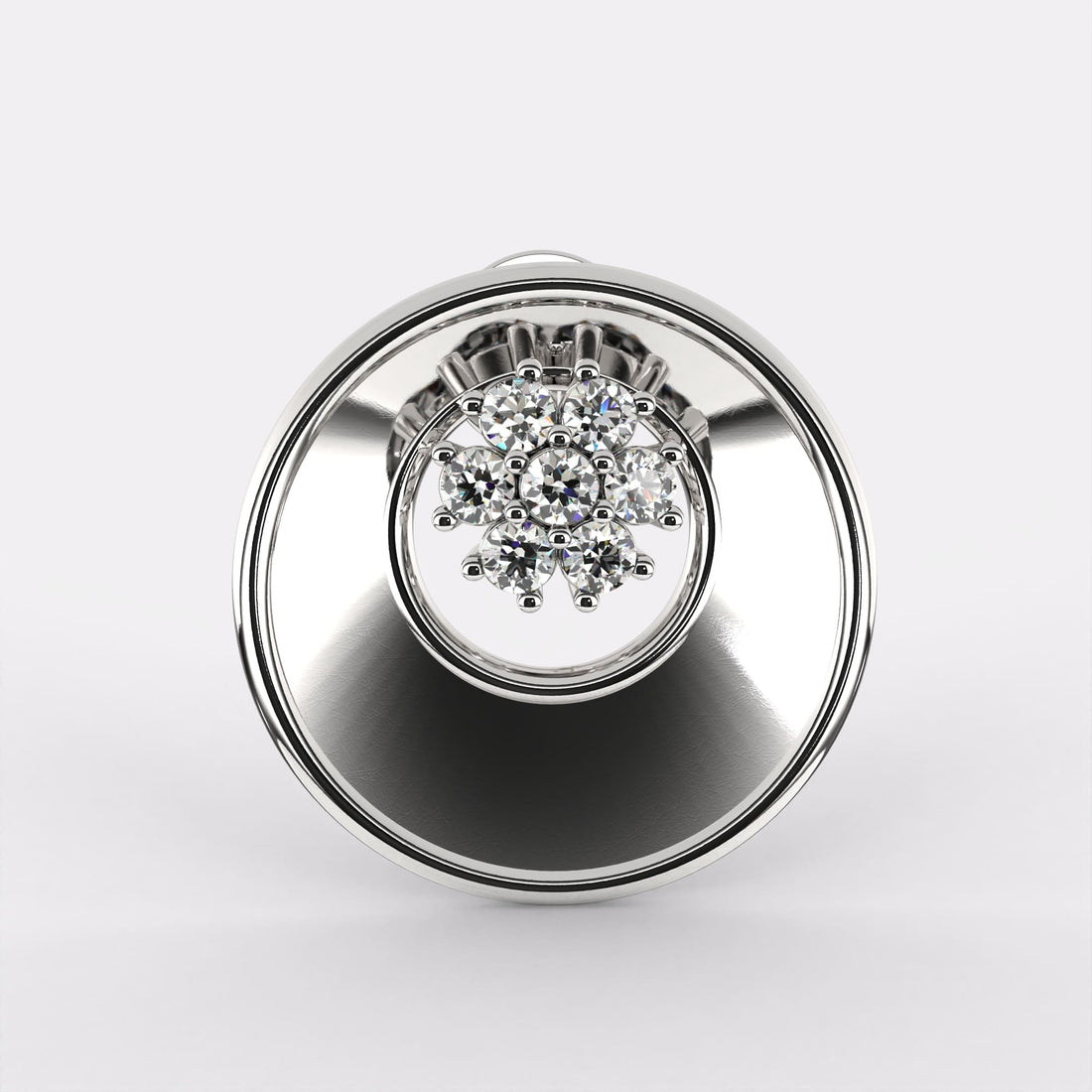 Dazzle Diamond Stud Earrings in 925 Silver