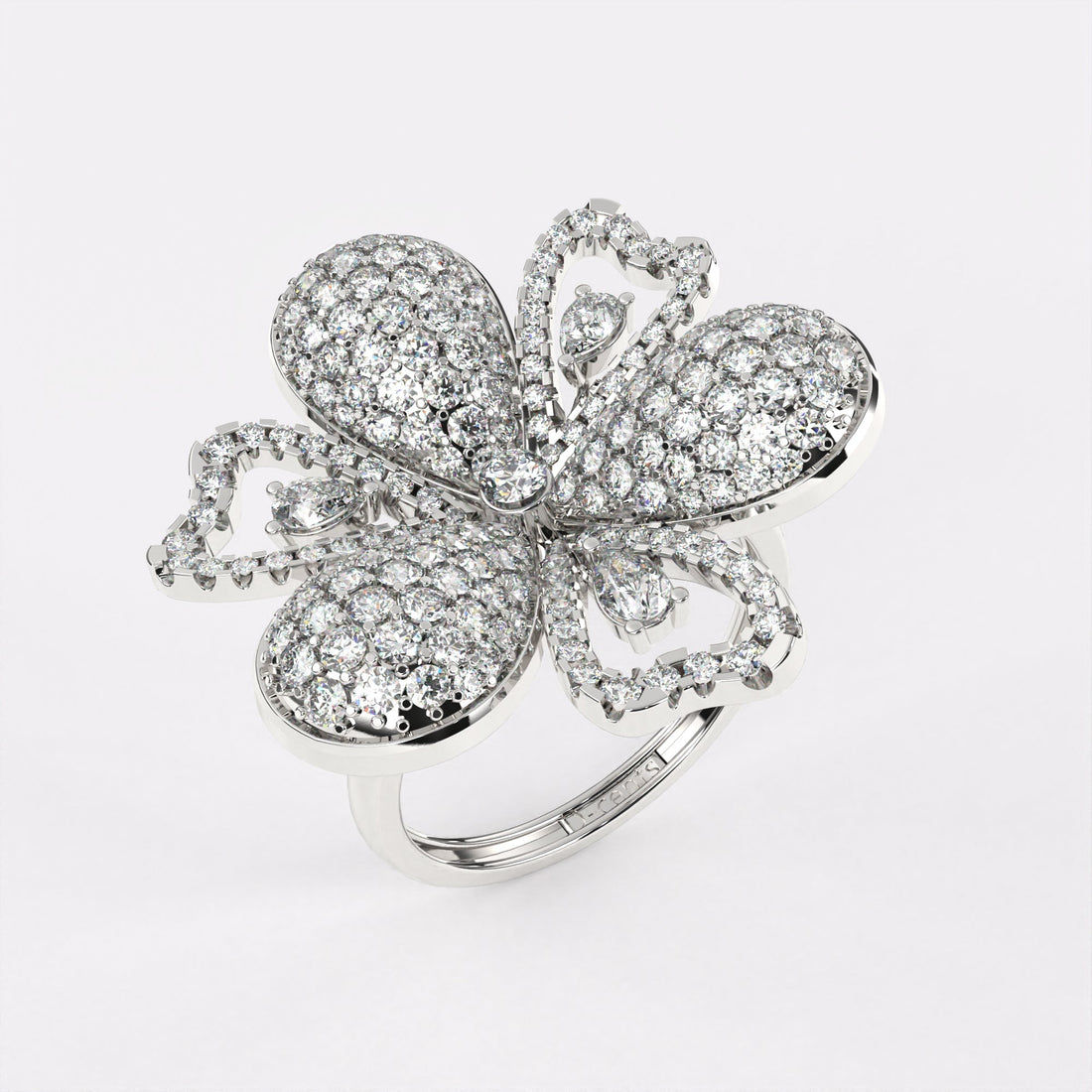 Dazzler Floral Diamond Ring in 925 Silver