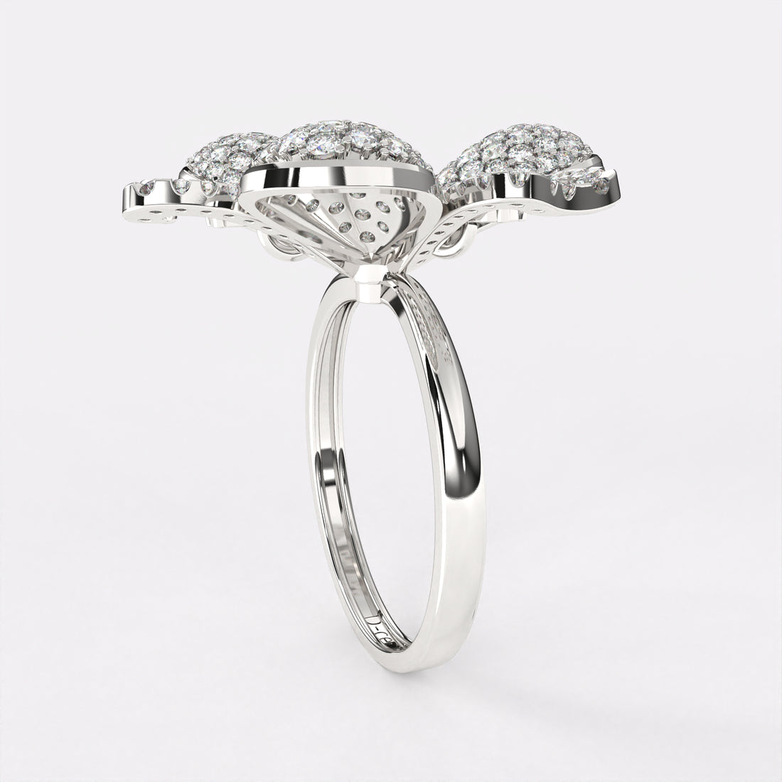 Dazzler Floral Diamond Ring in 925 Silver