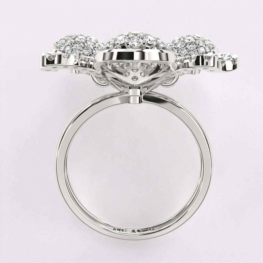 Dazzler Floral Diamond Ring in 925 Silver