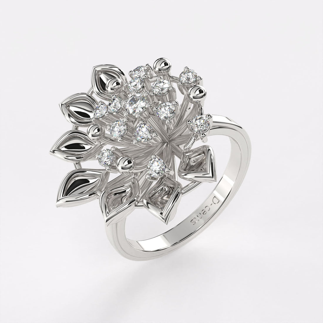 Dewdrop Diamond Ring in 925 Silver