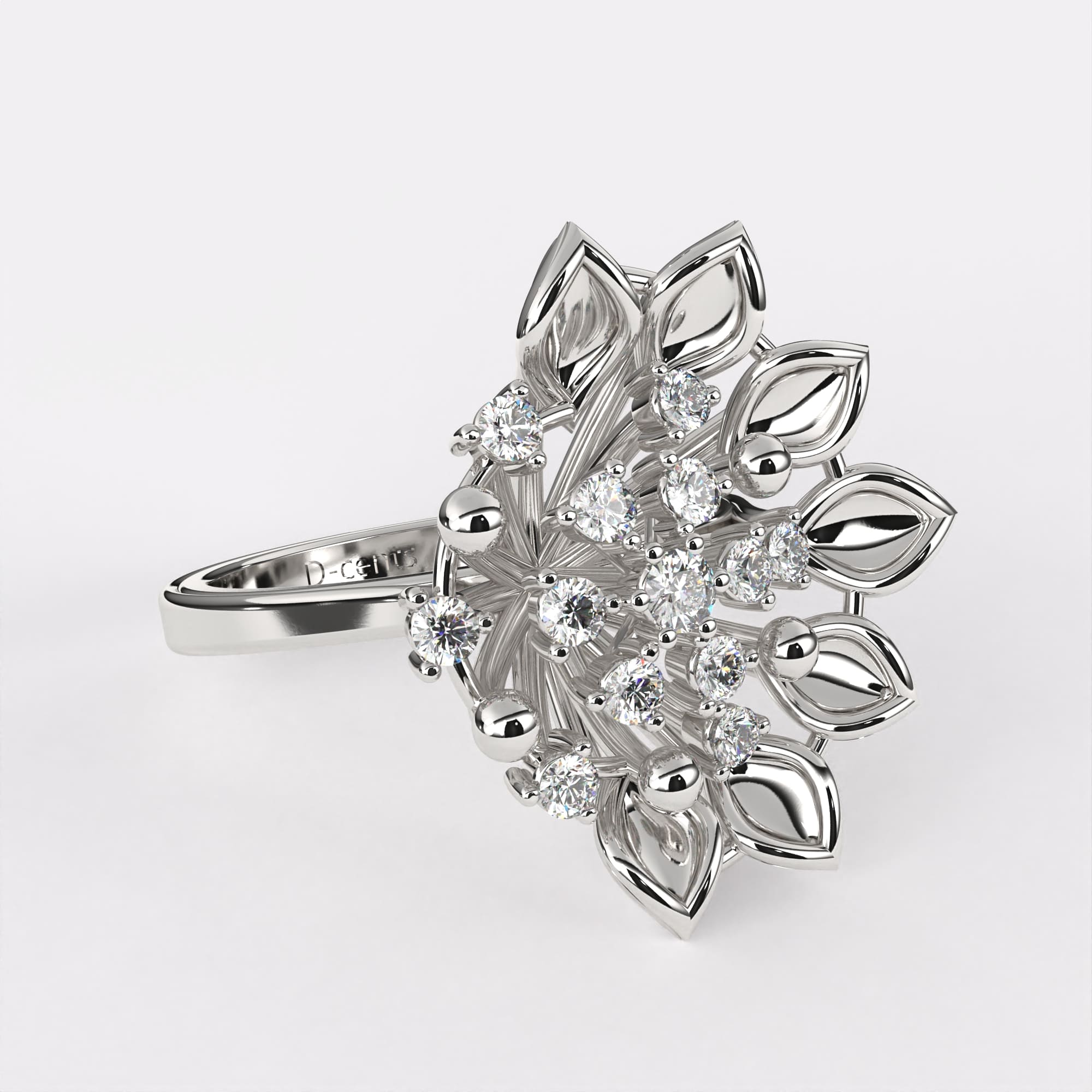 Dewdrop Diamond Ring in 925 Silver