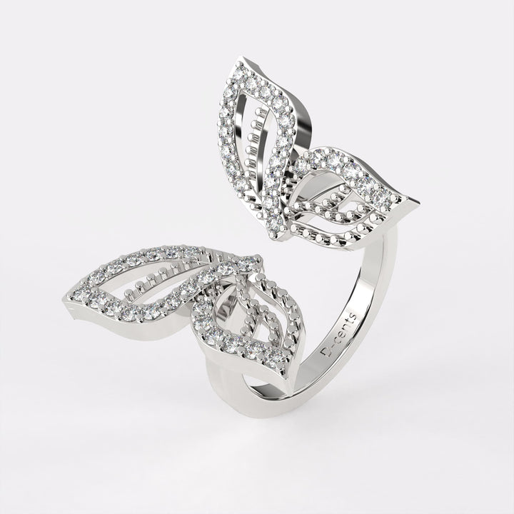 Diamond Butterfly Ring in 925 Silver