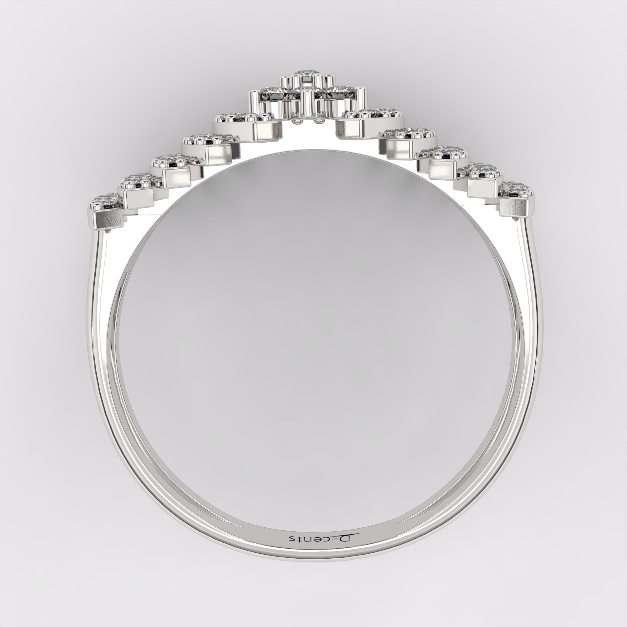 Diamond Cascade Ring in 925 Silver