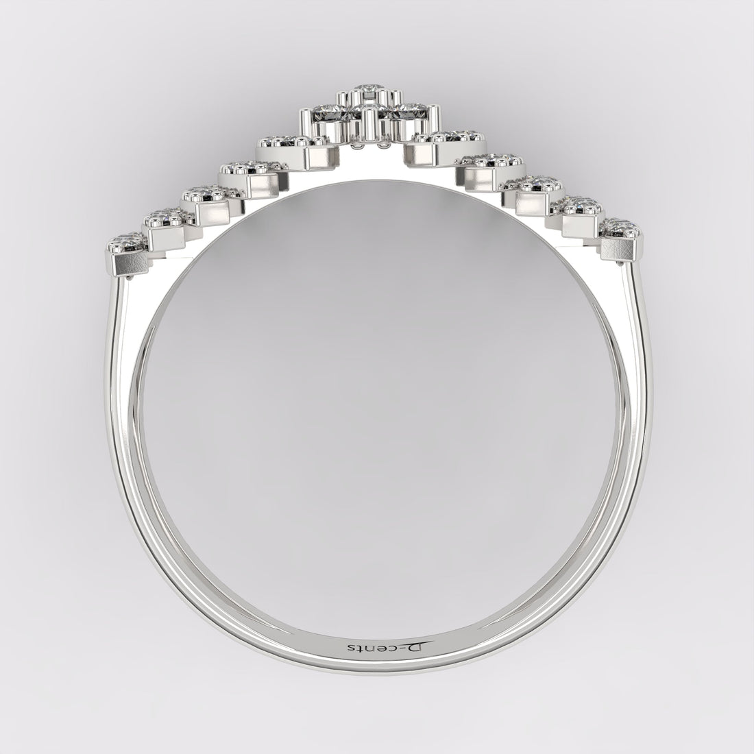 Diamond Cascade Ring in 925 Silver