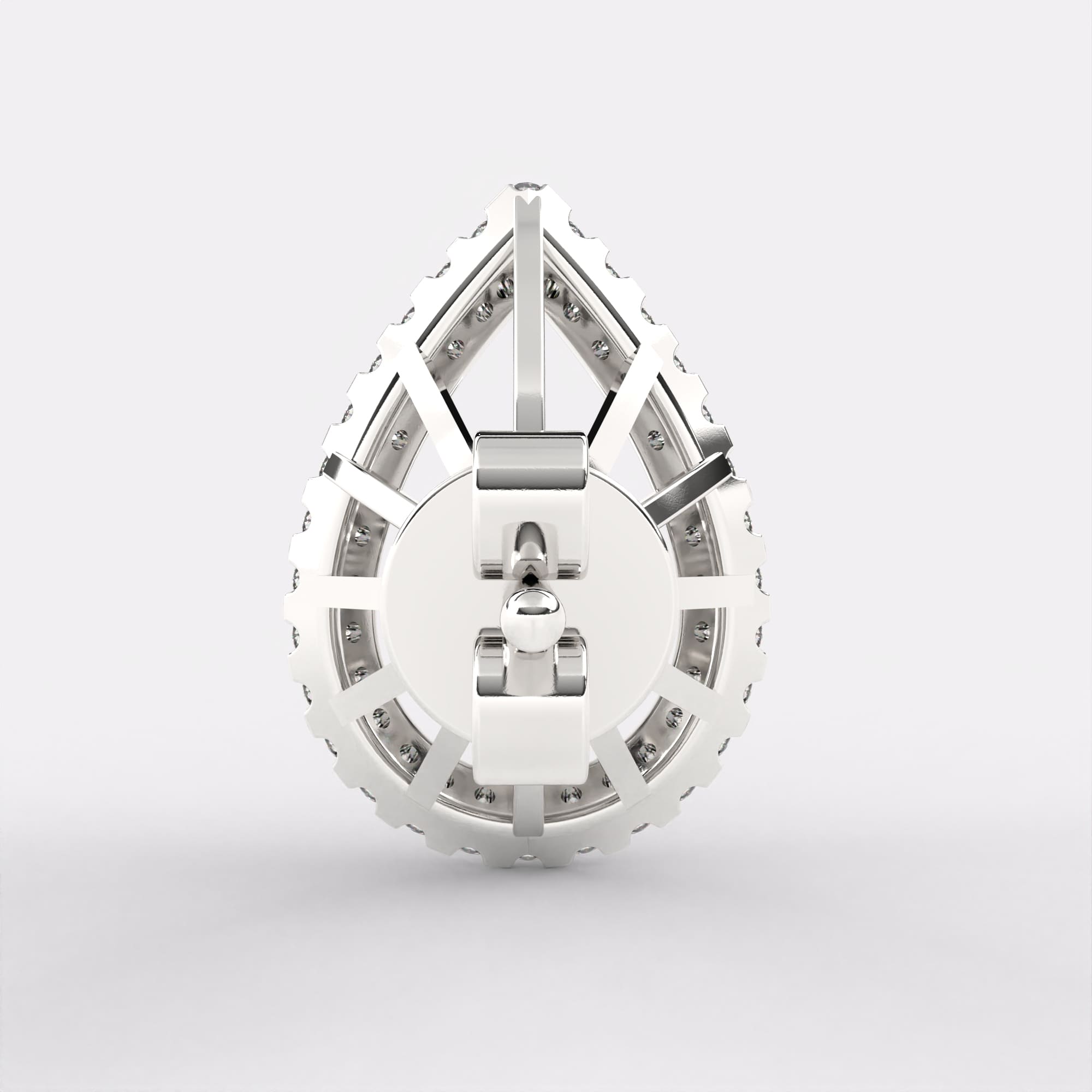 Diamond Drop Gold Stud Earrings in 925 Silver