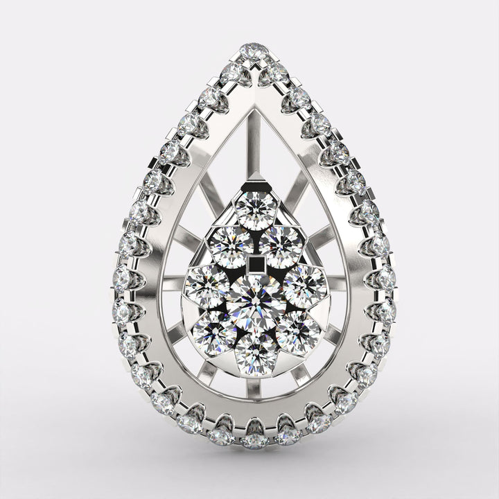 Diamond Drop Gold Stud Earrings in 925 Silver