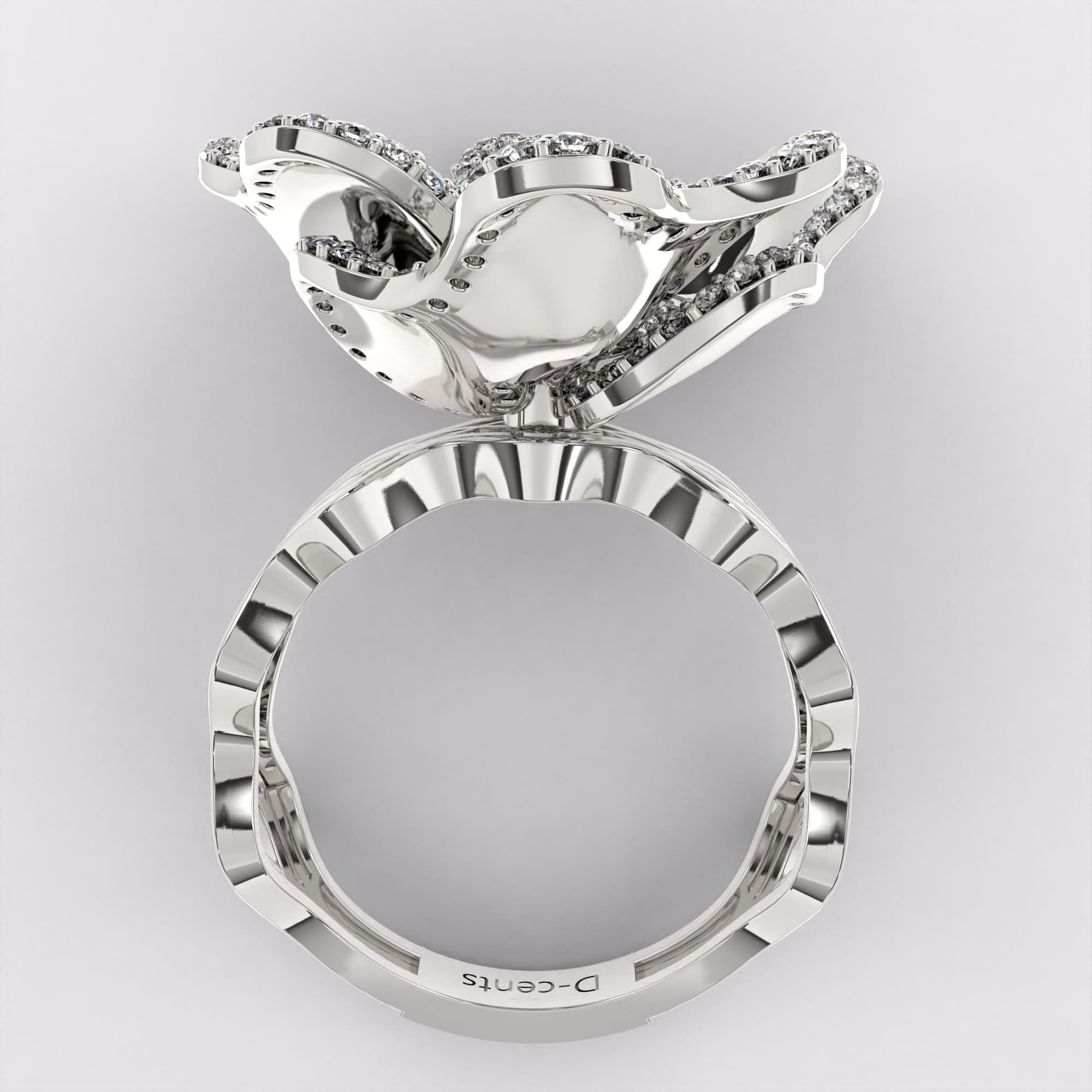Diamond Petals Ring in 925 Silver