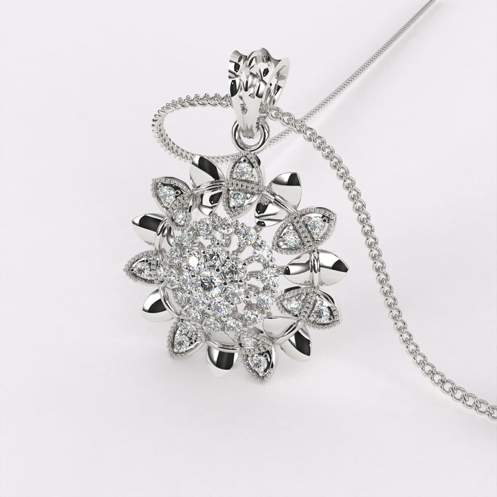 Divine Gleam Diamond pendant In 925 Silver