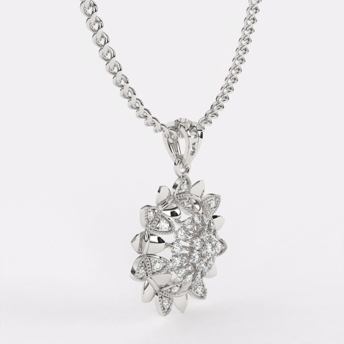 Divine Gleam Diamond pendant In 925 Silver