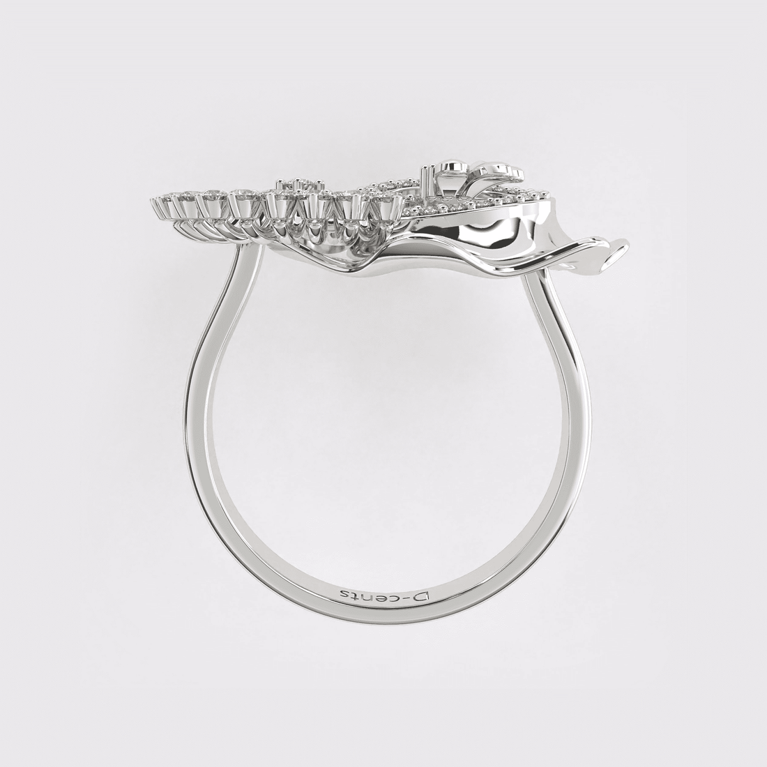 Double Circle 14k Gold Diamond Ring