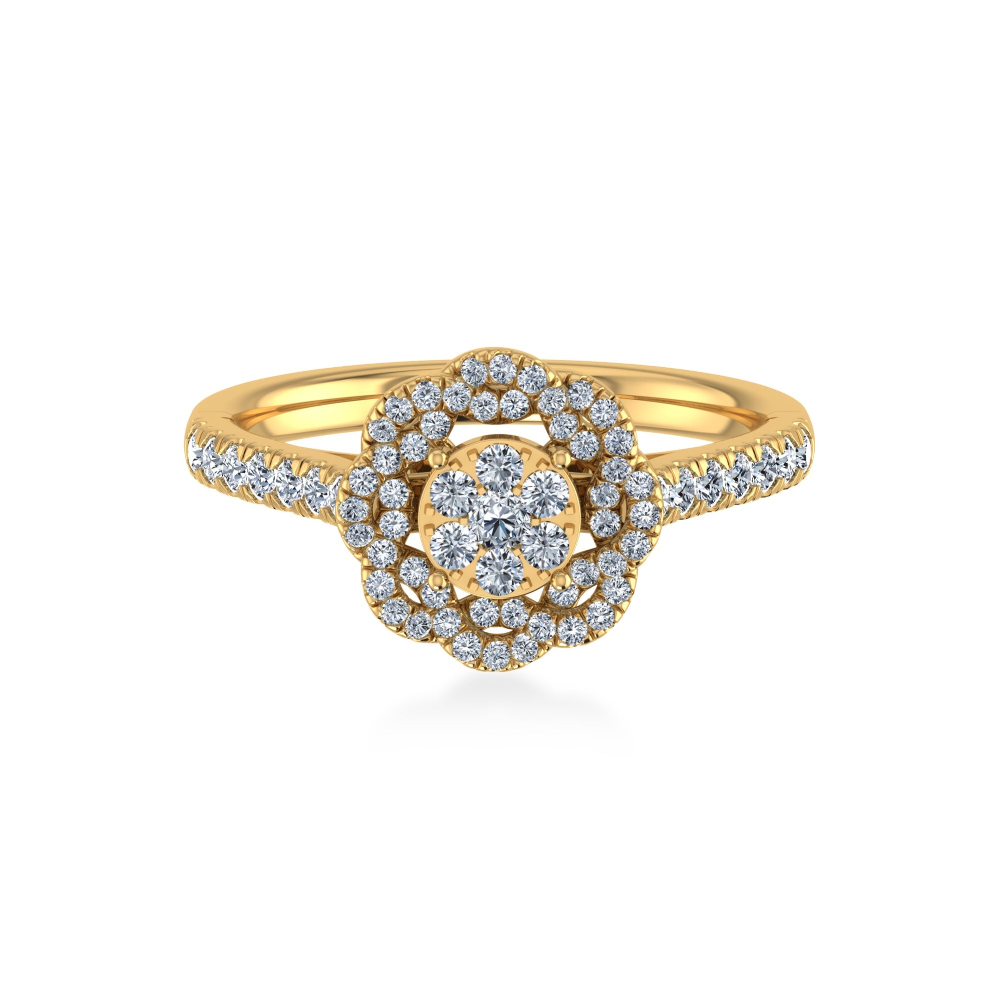 Double Halo Flower Lab-Grown Diamond Ring