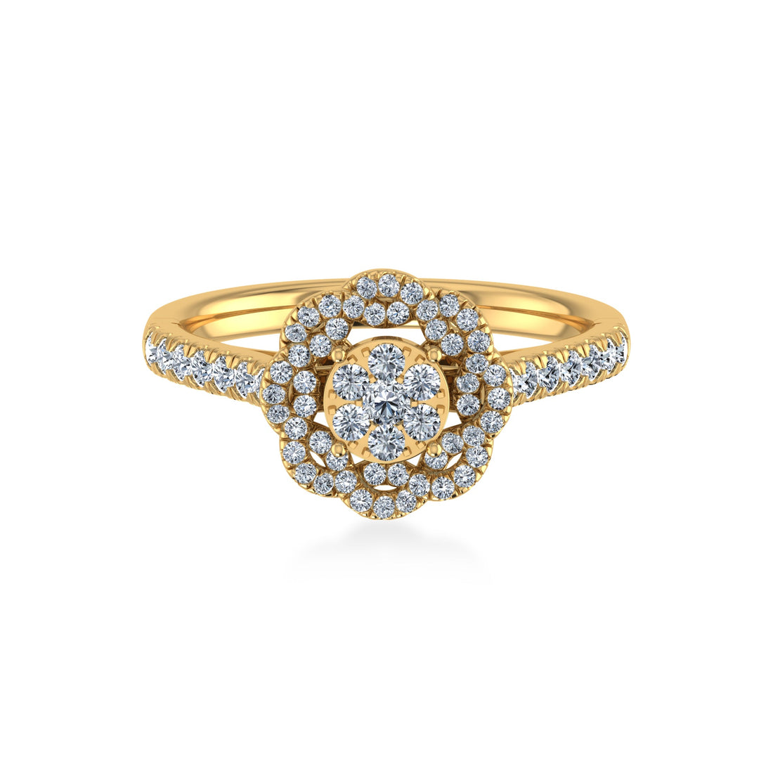 Double Halo Flower Lab-Grown Diamond Ring