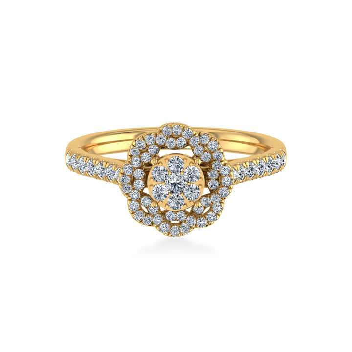 Double Halo Flower Lab-Grown Diamond Ring