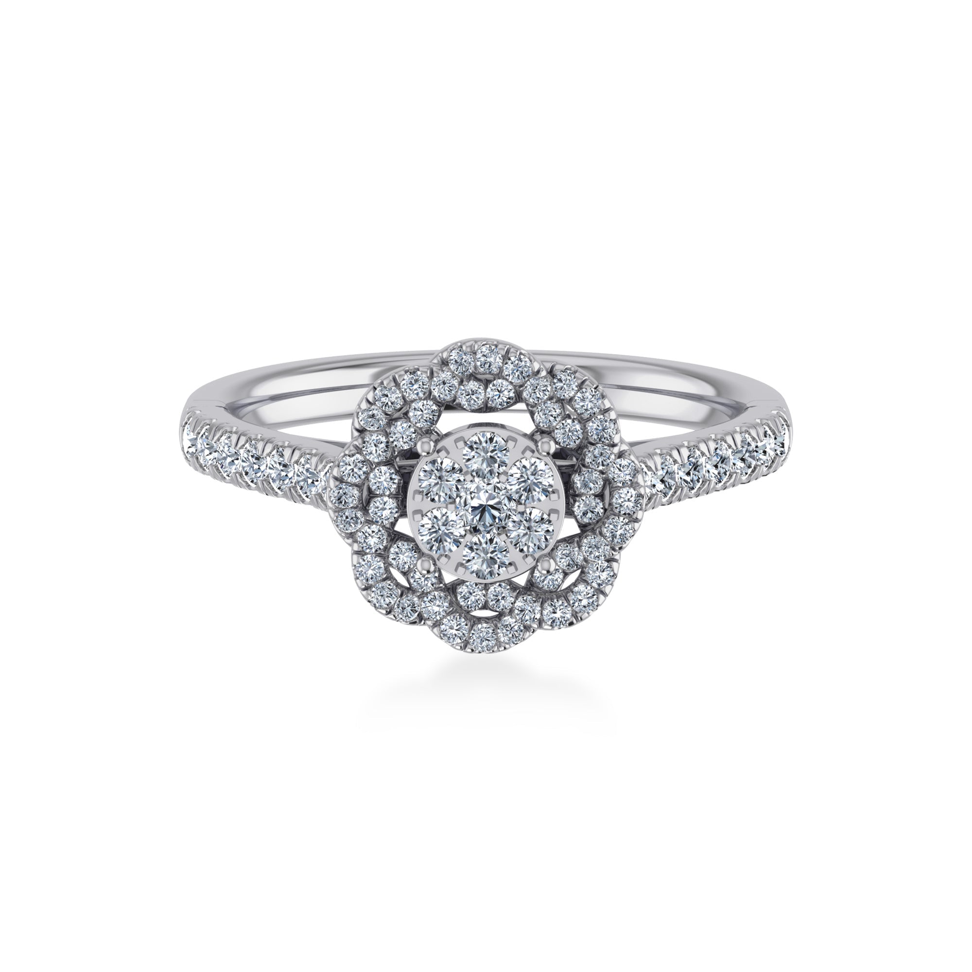 Double Halo Flower Lab-Grown Diamond Ring 7