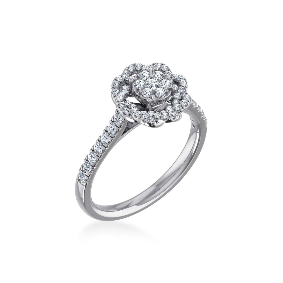 Double Halo Flower Lab-Grown Diamond Ring 8