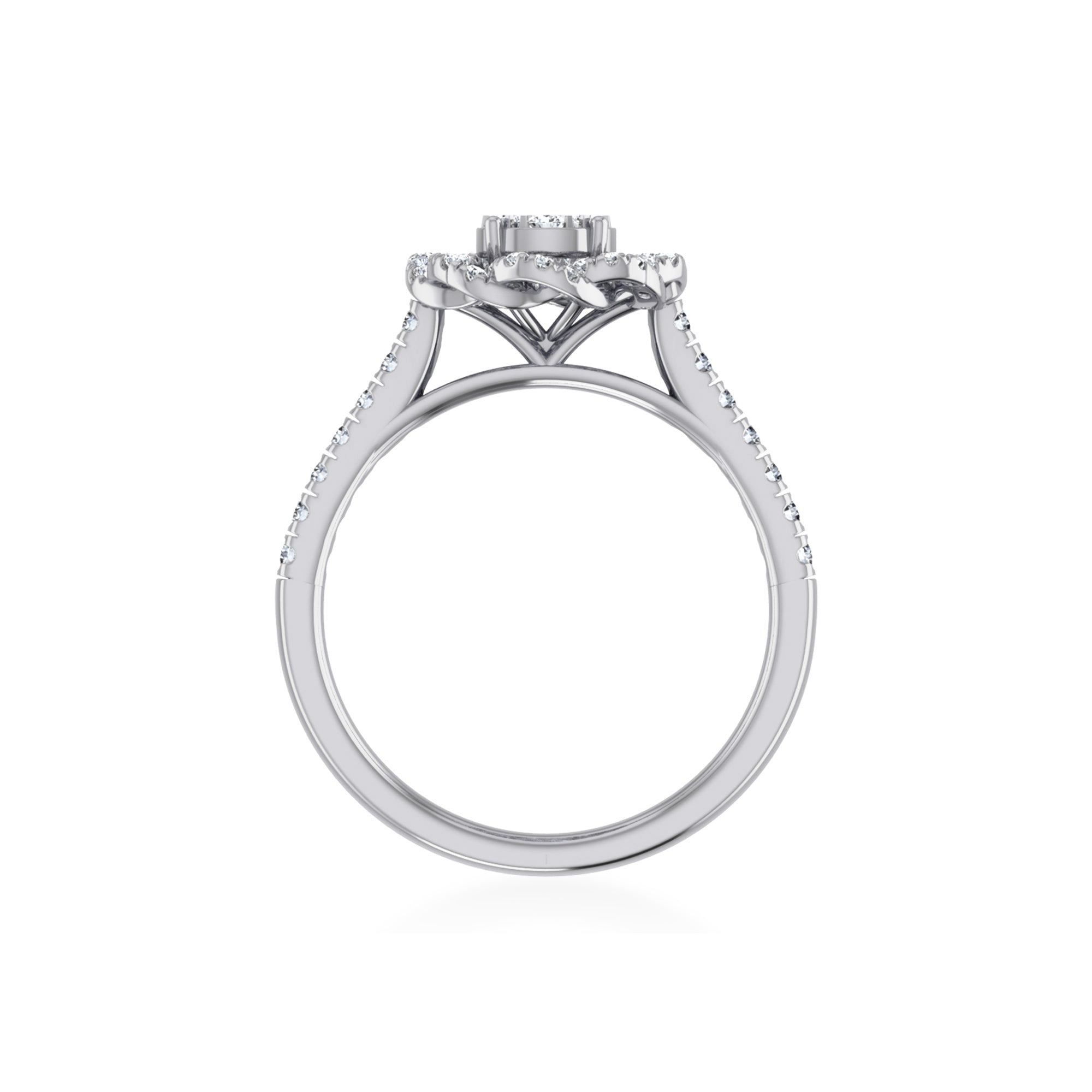 Double Halo Flower Lab-Grown Diamond Ring 9