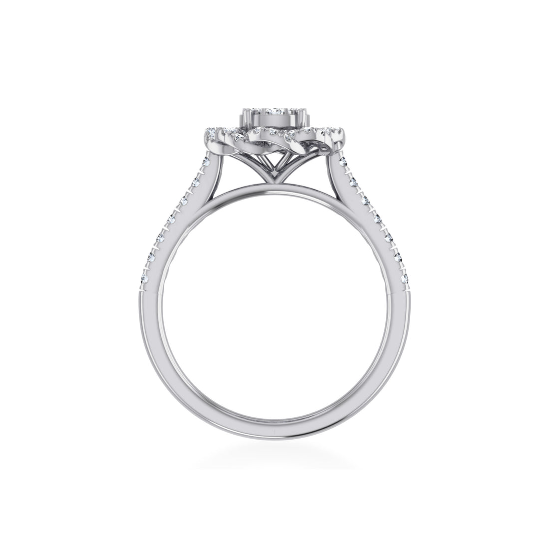 Double Halo Flower Lab-Grown Diamond Ring 9