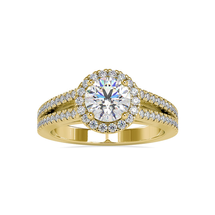 Double Row Diamond Halo Diamond Ring