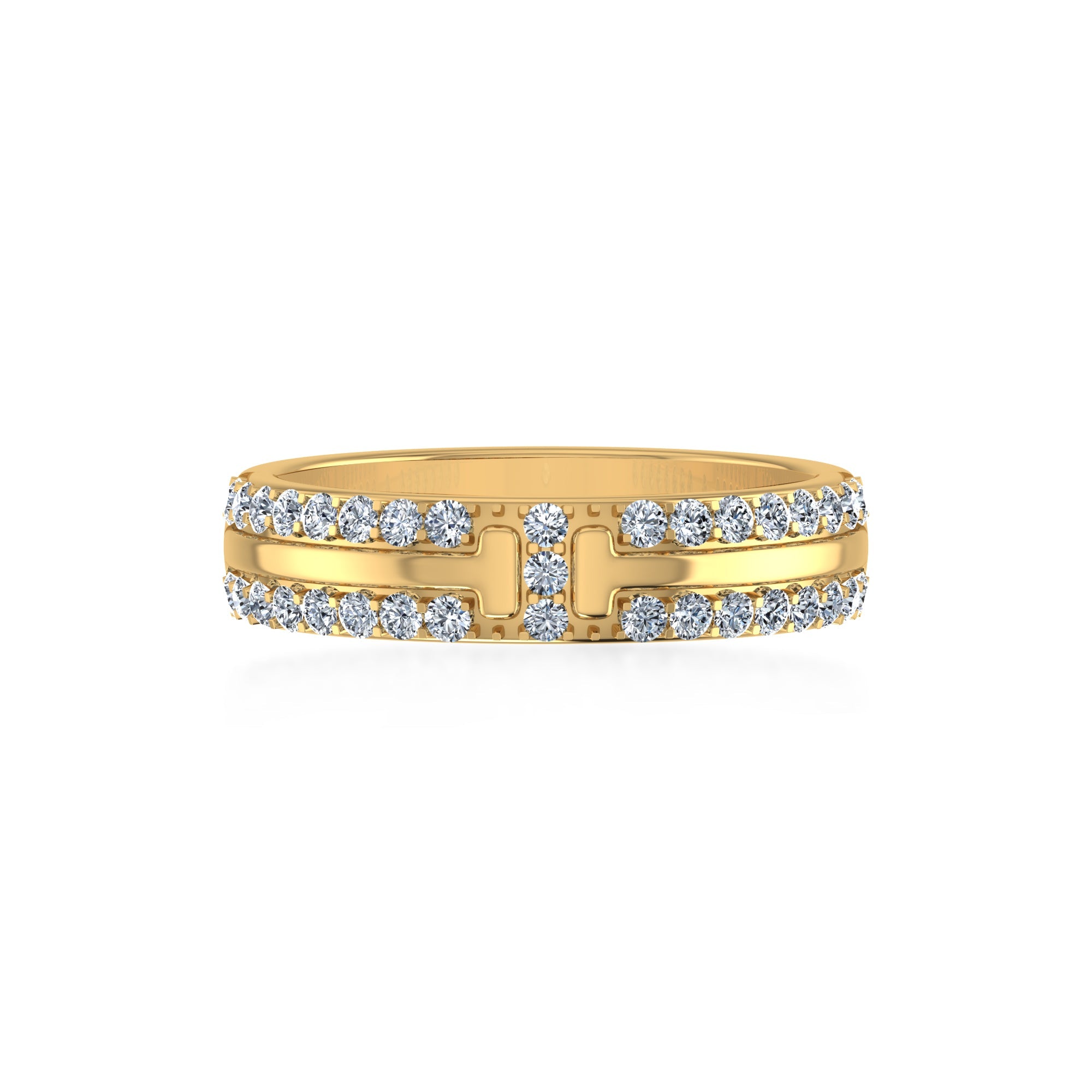Double Row Lab-Grown Diamond Bar Band Ring