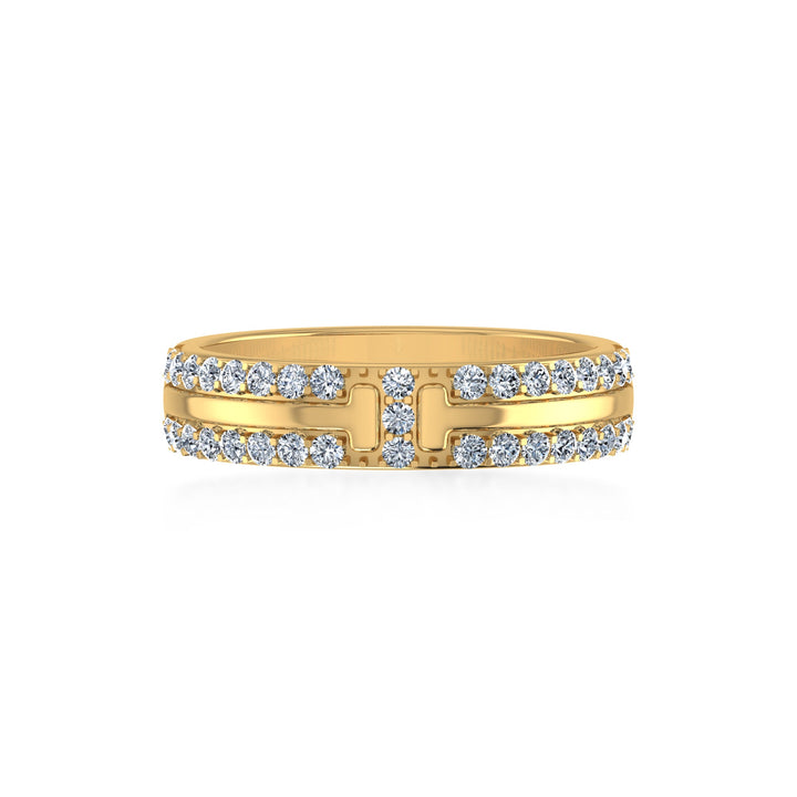 Double Row Lab-Grown Diamond Bar Band Ring
