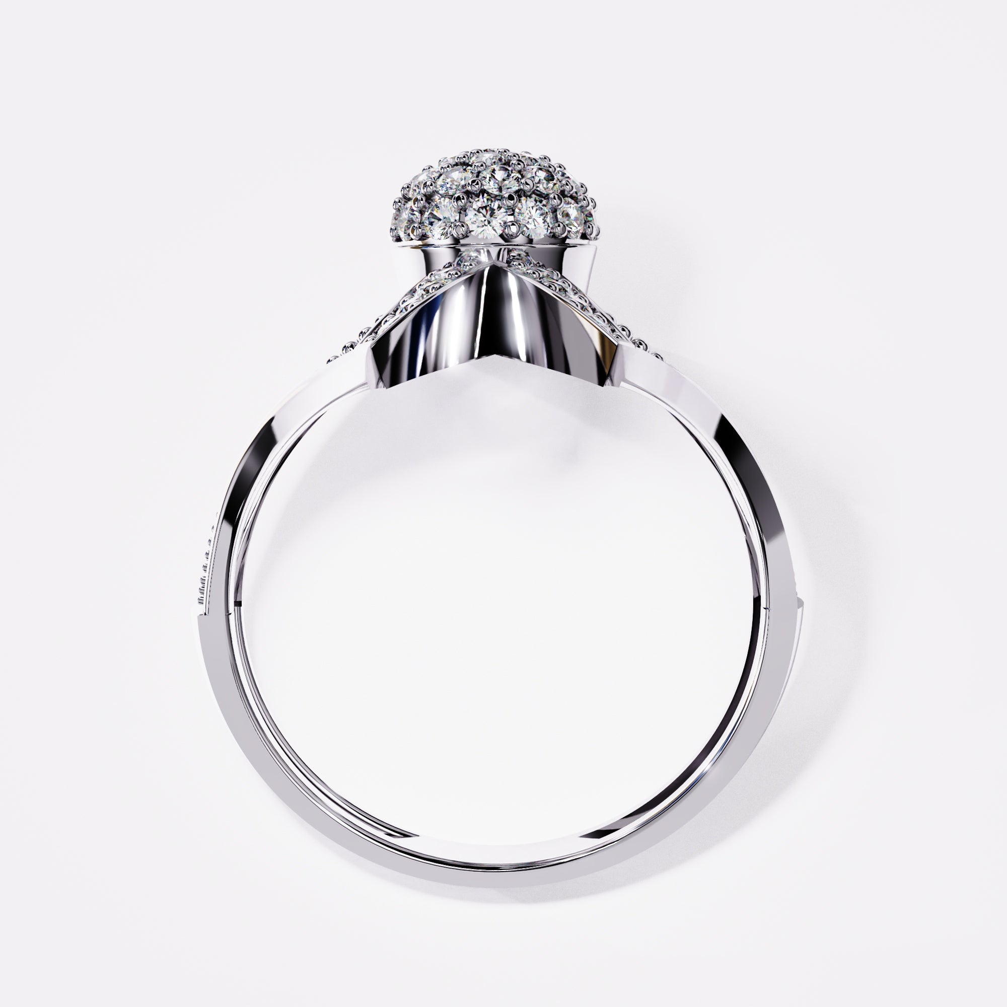 Double waves Diamond Ring